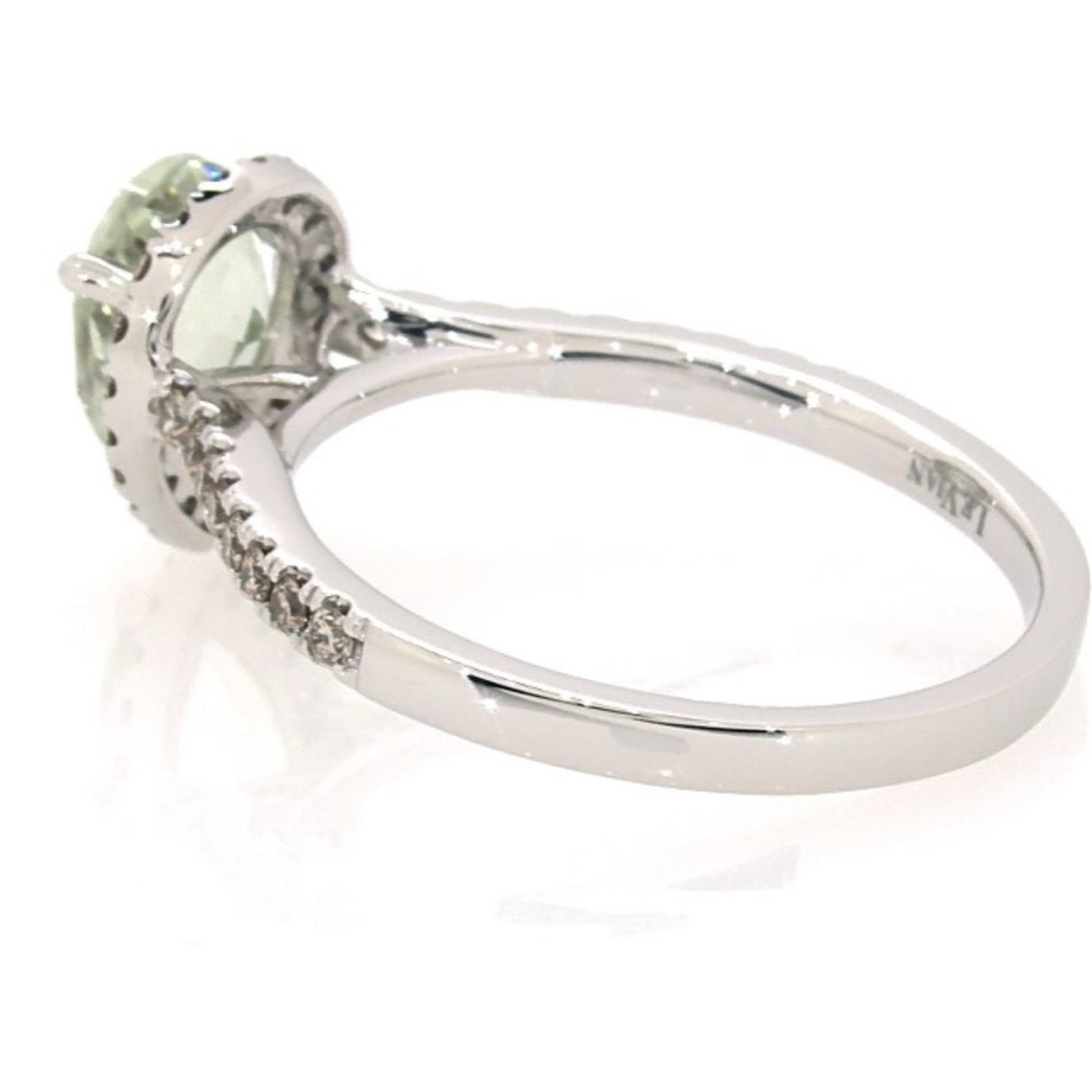 Size 6.5 Mint Julep Quartz and 1/3 carat diamond Vanilla Gold Levian Ring